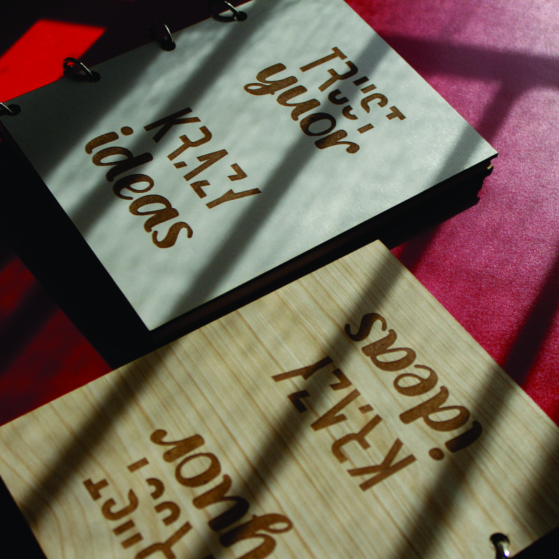 Refillable Notebook – “Trust Your Krazy Ideas” | Available in White, Bamboo & Pinewood Trust yuor Krazy ideas Notebook - Image 1