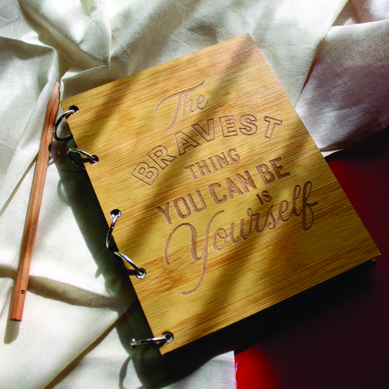 Refillable Notebook – “The Bravest Thing You Can Be Is Yourself” | Noodle Studio The Bravest thing... Notebook - Image 1