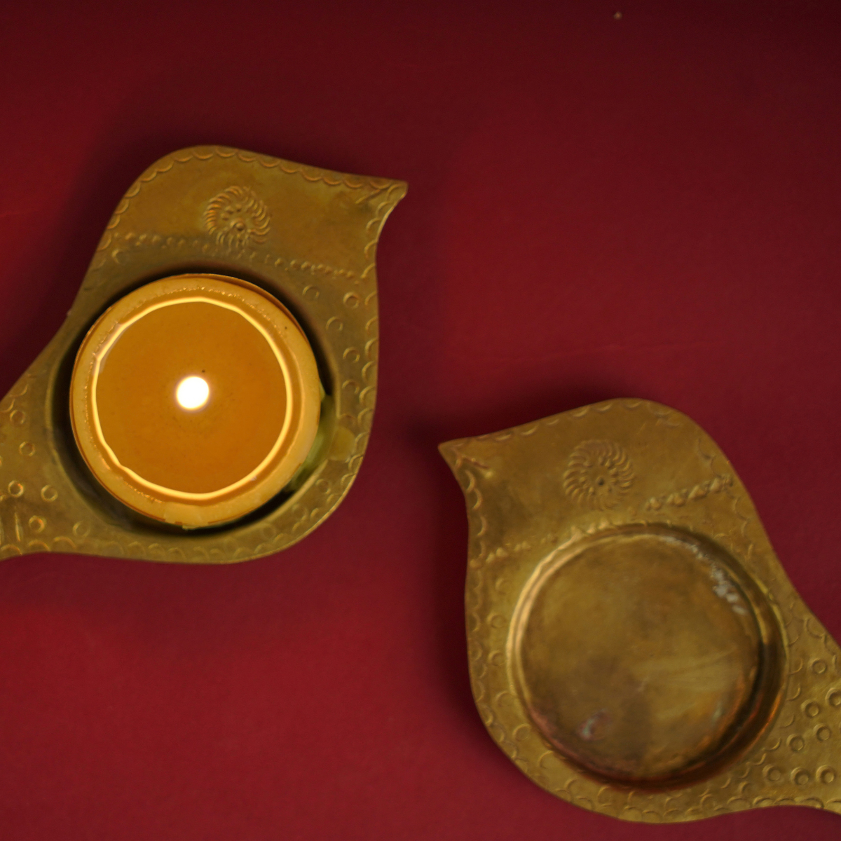 Brass Chakli tea light- craftmanship information card Brass Chakli Tea Light - Image 1